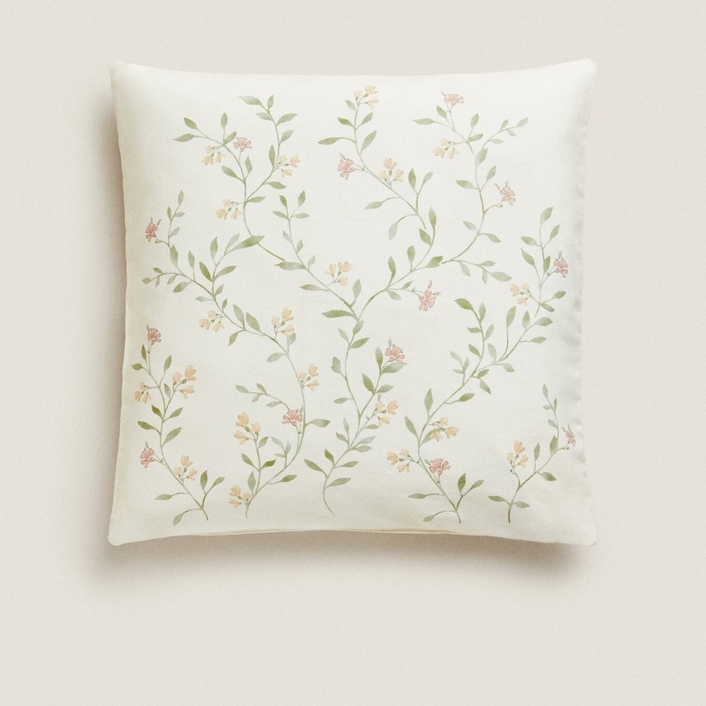 Zara Home Floral Print Throw Pillow Case